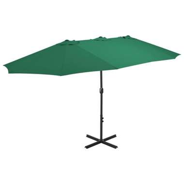   Parasol ogrodowy na słupku aluminiowym, 460 x 270 cm, zielony