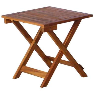   Leżak ze stolikiem, lite drewno akacjowe, brązowy