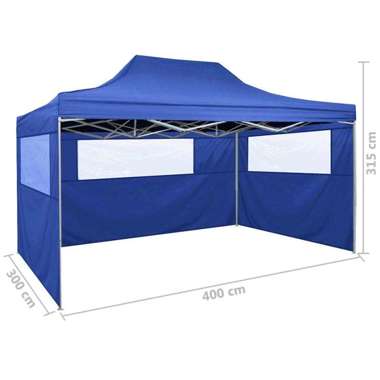   Profesjonalny, składany namiot imprezowy, 3 ściany, 3x4 m, stal