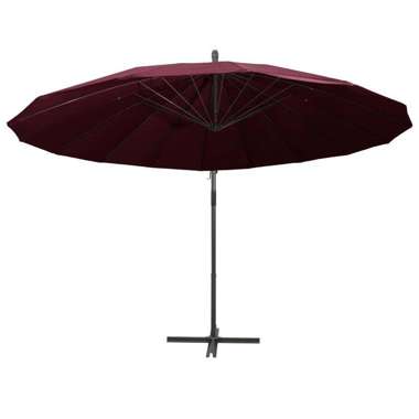   Wiszący parasol ogrodowy, burgund, 3 m, słupek aluminiowy