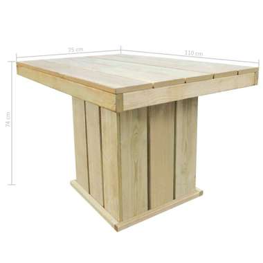   Stół ogrodowy, 110x75x74 cm, impregnowana sosna