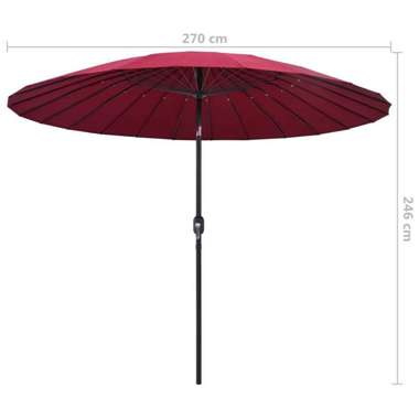   Parasol ogrodowy na słupku aluminiowym, 270 cm, bordowy