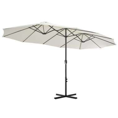   Parasol ogrodowy na słupku aluminiowym, 460 x 270 cm, piaskowy