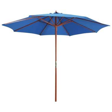   Parasol ogrodowy na drewnianym słupku, 300x258 cm, niebieski