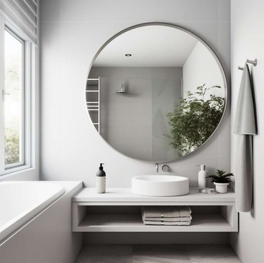 Lustro okrągłe srebrne 45cm LOFT