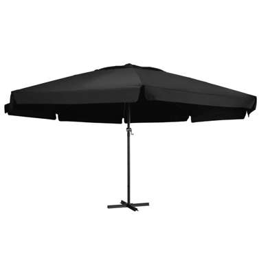   Parasol ogrodowy na aluminiowym słupku, 500 cm, czarny