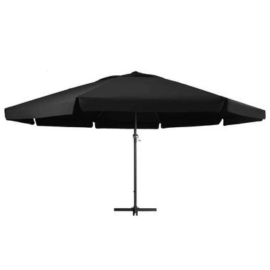   Parasol ogrodowy na aluminiowym słupku, 500 cm, czarny