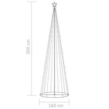   Choinka stożkowa, 752 kolorowe lampki LED, 160x500 cm