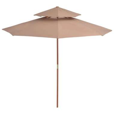   Parasol ogrodowy z podwójnym daszkiem, 270 cm, taupe