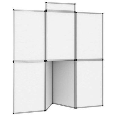   8-panelowa ścianka wystawiennicza ze stolikiem 181x200 cm biała