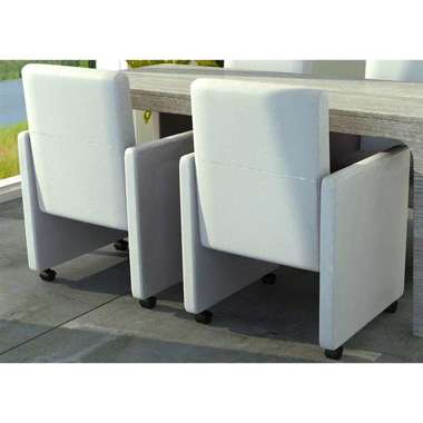   Krzesła stołowe, 2 szt., białe, sztuczna skóra