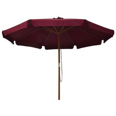   Parasol ogrodowy na drewnianym słupku, 330 cm, burgundowy