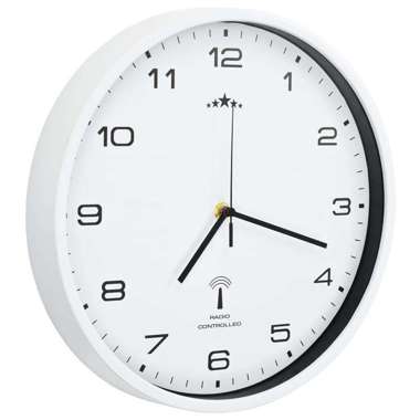   Sterowany radiowo zegar z mechanizmem kwarcowym, 31 cm, biały