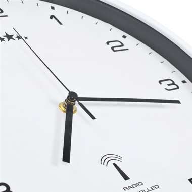   Sterowany radiowo zegar z mechanizmem kwarcowym, 31 cm, biały