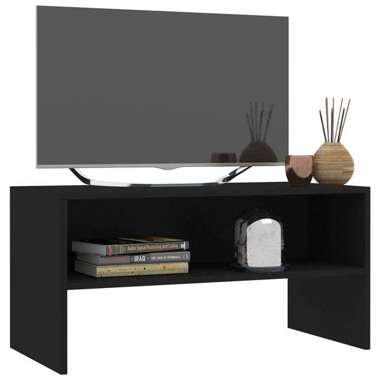   Szafka pod TV, czarna, 80 x 40 x 40 cm, płyta wiórowa