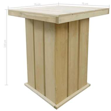   Stolik barowy, 75x75x110 cm, impregnowane drewno