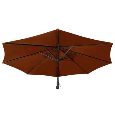   Parasol ścienny na metalowym słupku, 300 cm, kolor terakota