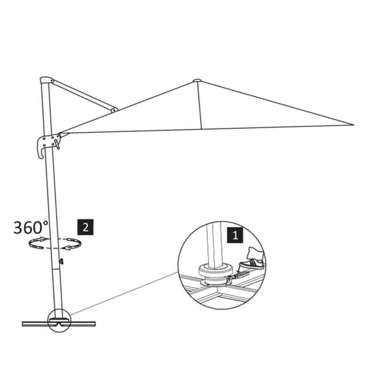   Parasol wiszący z aluminiowym słupkiem, 300x300 cm, antracytowy