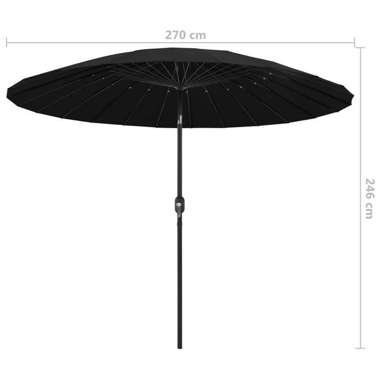   Parasol ogrodowy na słupku aluminiowym, 270 cm, czarny