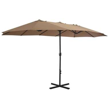   Parasol ogrodowy na słupku aluminiowym, 460 x 270 cm, taupe