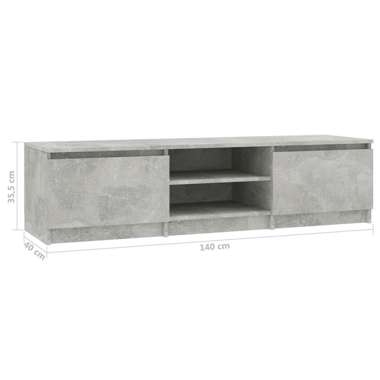   Szafka pod TV, betonowy szary, 140x40x35,5 cm, płyta wiórowa