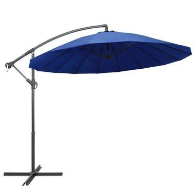   Parasol ogrodowy, wiszący, niebieski, 3 m, słupek aluminiowy