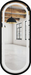Lustro owalne czarne LED 60x125 Piaskowane LOFT