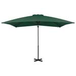   Parasol wiszący z aluminiowym słupkiem, 250x250 cm, zielony