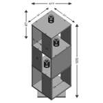 FMD Obrotowa szafka na dokumenty, 34x34x108 cm, biała