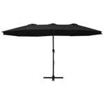   Parasol ogrodowy na słupku aluminiowym, 460 x 270 cm, czarny