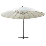   Parasol ogrodowy, wiszący, biały, 3 m, słupek aluminiowy