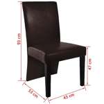   Krzesła stołowe, 2 szt., ciemnobrązowe, sztuczna skóra