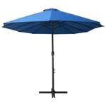   Parasol ogrodowy na słupku aluminiowym, 460 x 270 cm, niebieski