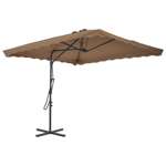   Parasol ogrodowy na słupku stalowym, 250 x 250 cm, kolor taupe