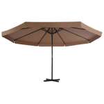   Parasol ogrodowy na słupku aluminiowym, 500 cm, taupe