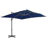   Parasol wiszący z aluminiowym słupkiem, 3x3 m, błękit lazur