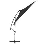   Parasol wiszący z aluminiowym słupkiem, 300 cm, czarny