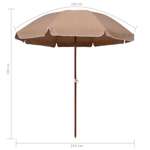   Parasol na stalowym słupku, 240 cm, kolor taupe