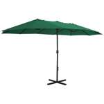   Parasol ogrodowy na słupku aluminiowym, 460 x 270 cm, zielony