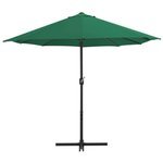   Parasol ogrodowy na słupku aluminiowym, 460 x 270 cm, zielony