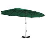   Parasol ogrodowy na słupku aluminiowym, 460 x 270 cm, zielony