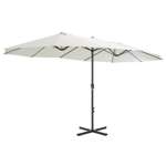   Parasol ogrodowy na słupku aluminiowym, 460 x 270 cm, piaskowy