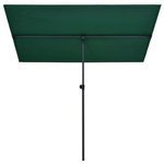   Parasol ogrodowy na słupku aluminiowym, 180x130 cm, zielony