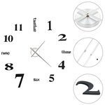   Zegar ścienny 3D, nowoczesny design, 100 cm, XXL, czarny