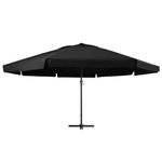   Parasol ogrodowy na aluminiowym słupku, 500 cm, czarny