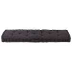   Poduszka na podłogę lub palety, bawełna, 120x40x7 cm, czarna