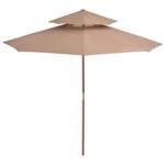   Parasol ogrodowy z podwójnym daszkiem, 270 cm, taupe