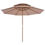   Parasol ogrodowy z podwójnym daszkiem, 270 cm, taupe