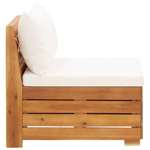   Moduł sofy środkowej, 1 szt, z poduszkami, lite drewno akacjowe
