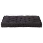   Poduszka na podłogę lub palety, bawełna, 120x80x10 cm, czarna